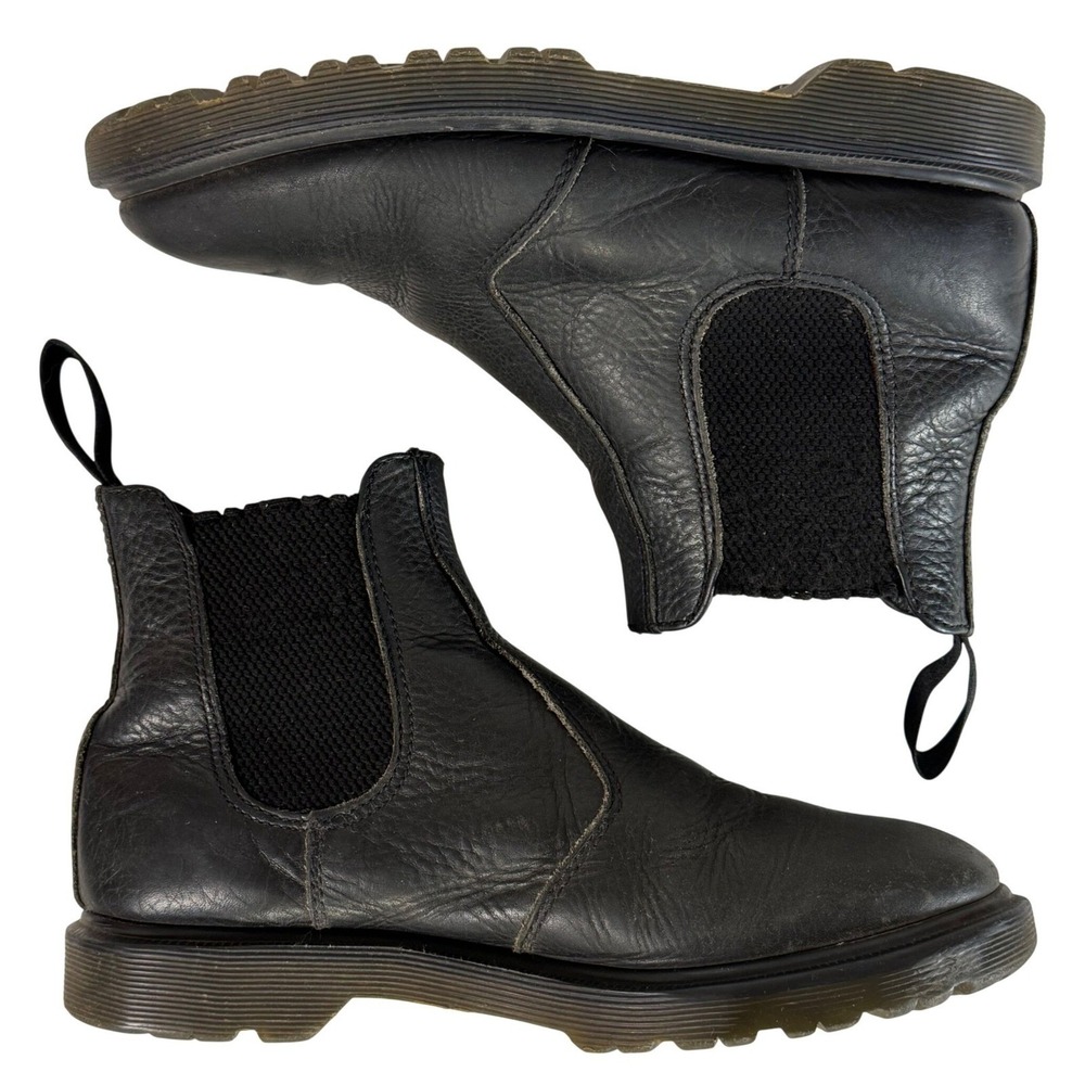 Dr Martens 2976 Chelsea Boots Black Leather Pull On Womens 8 Mens 7 EU 39 - Picture 3 of 11